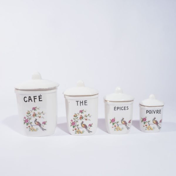 lot-4-pots-a-epices-Digoin-Sarreguemines-decor-Conde-cafe-the-poivre-epices