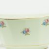 sauciere-porcelaine-opaque-Digoin-Sarreguemines-fleurs-roses-bleues-lisere-dore-forme-decagonale-vue-de-pres
